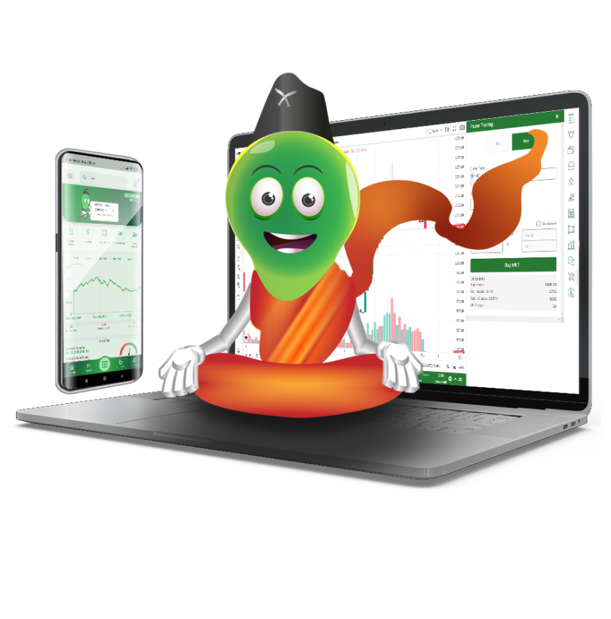 stock analysis mascot image